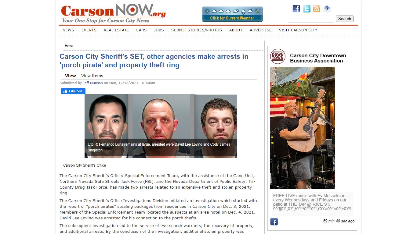 Carson City Sheriff's SET, other agencies make arrests in ...